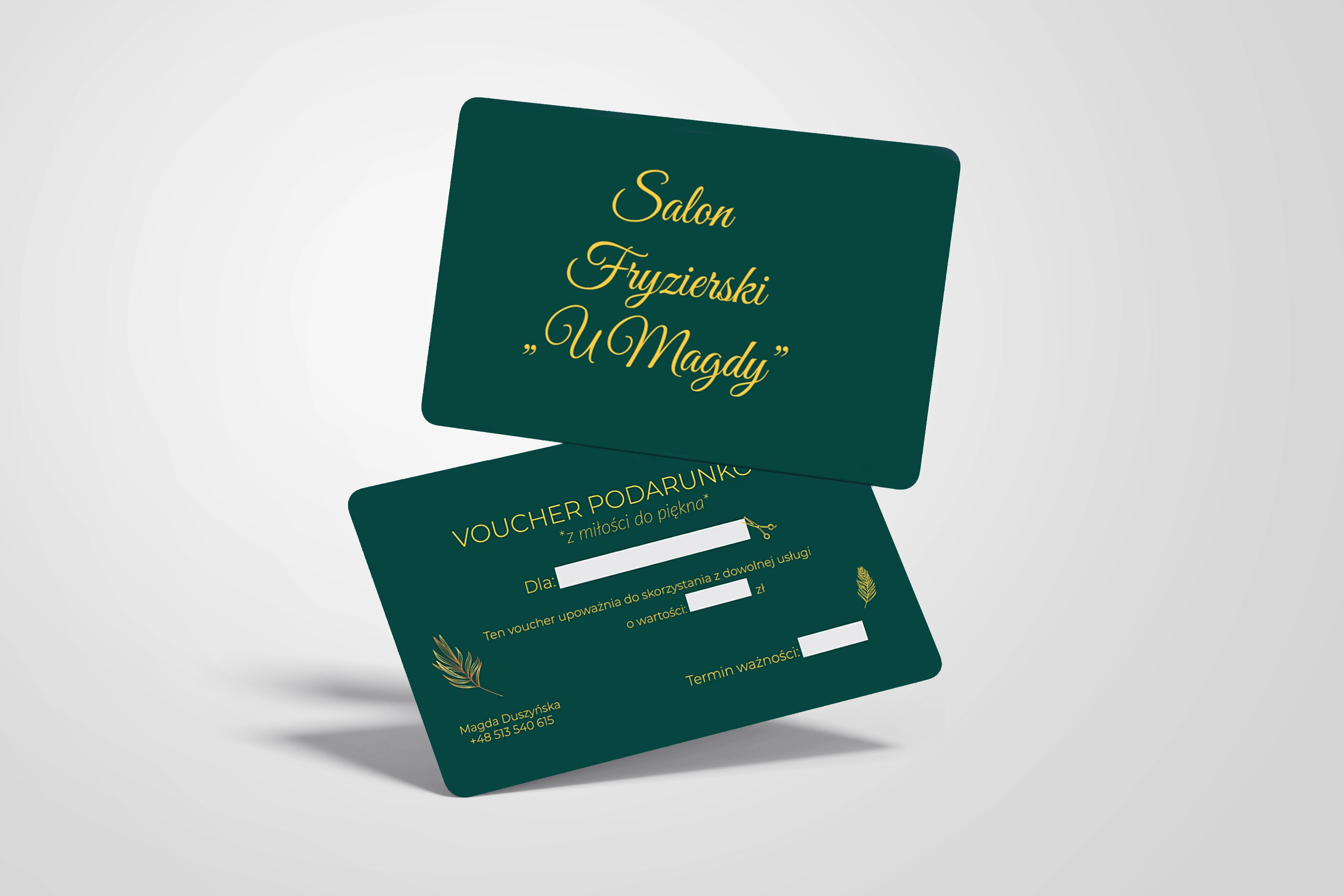 Voucher Salon u Magdy — projekt graficzny vouchera prezentowego